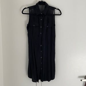 Club Monaco black sleeveless button up dress XS